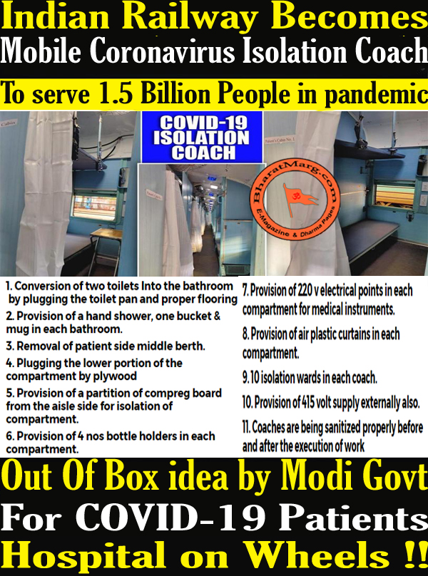 Indian Railway Becomes Mobile Coronavirus Isolation Coach !!