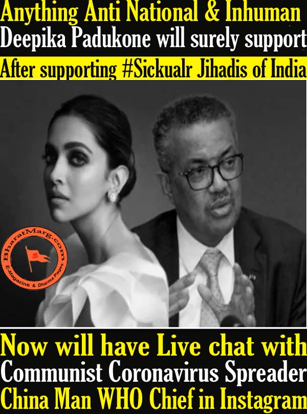 Deepika Padukone will do live chat with China Man WHO Chief in Instagram