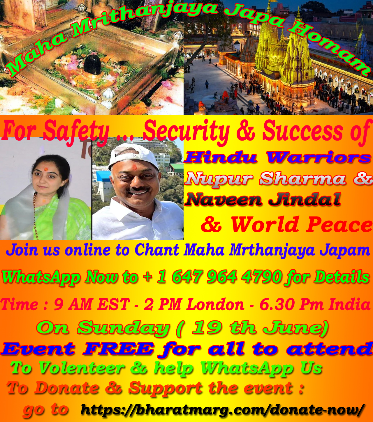 Maha Mrityunjaya Japa Homam for “Nupur Sharma & Naveen Jindal”