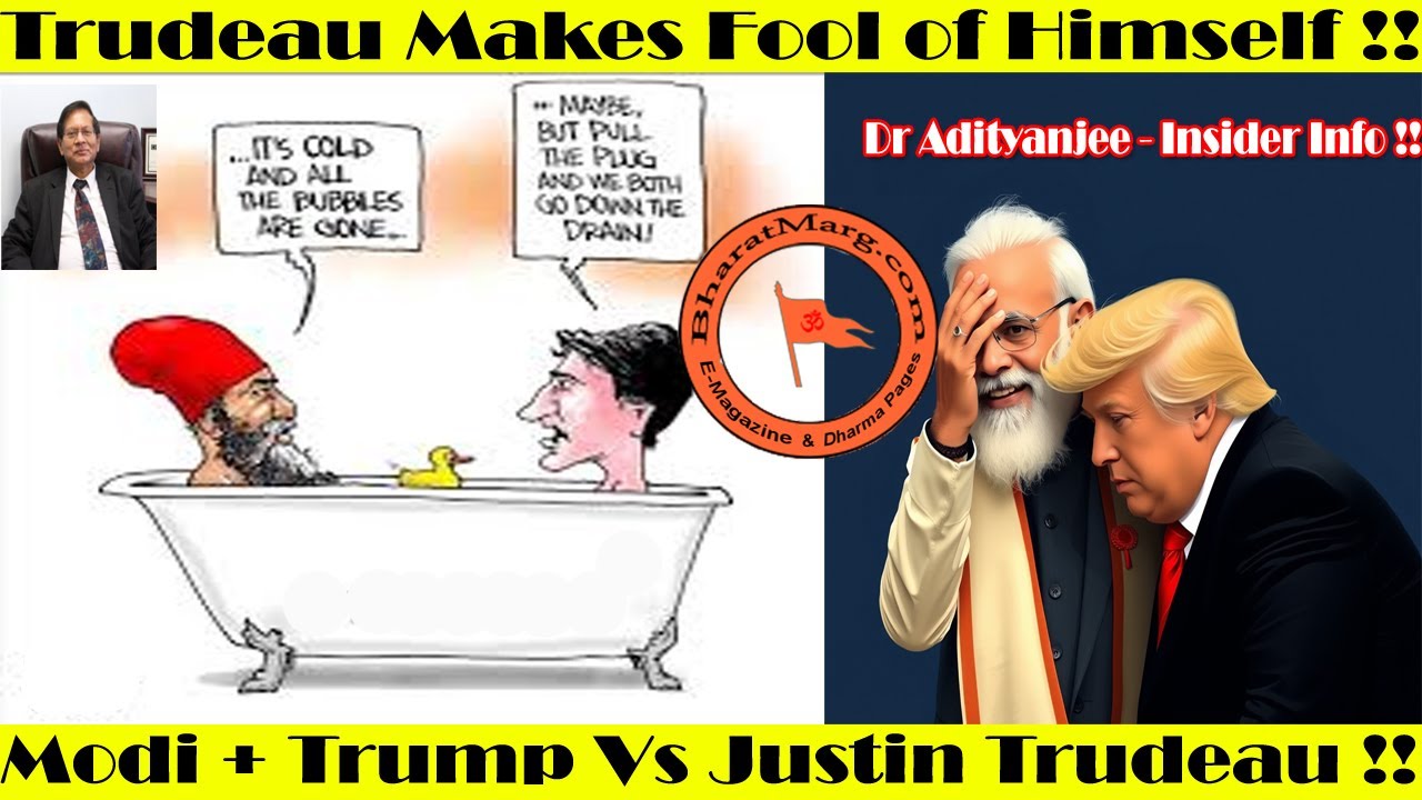 Trudeau makes fool of himself !! Modi + Trump Vs Justin Trudeau !!